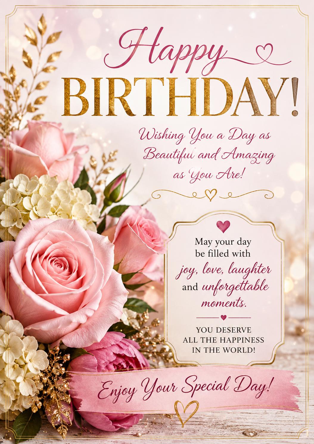 Floral Birthday Greeting Card