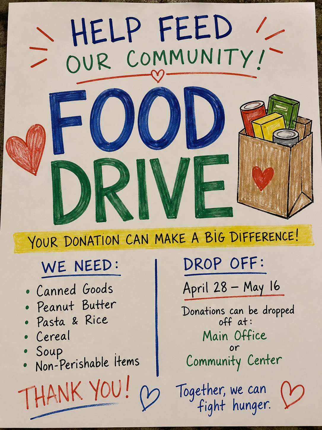 Community Food Drive Flyer